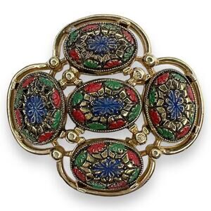 Vintage Sarah Coventry Colorful Enameled Brooch Pin